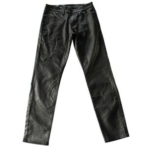 Ethanol Mens Black Faux Leather Slim Fit Pants Jeans Size 30 Straight